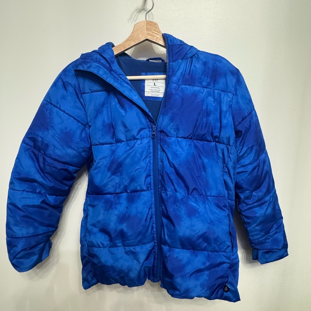 GAP Royal Blue Kids Hooded Puffer Jacket